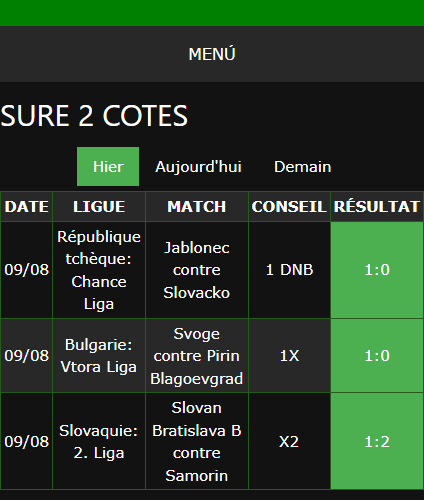 pari VIP gagné ticket